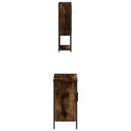 Комплект мебели за баня от 2 части, опушен дъб, инженерно дърво