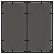 Градинска маса със стъклен плот, черна, 90x90x75 см, полиратан