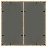 Градинска маса със стъклен плот бежова 90x90x75 см полиратан