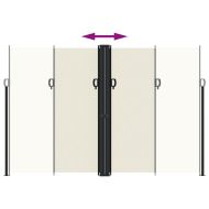 Прибираща се странична тента, кремава, 220x1000 см