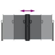 Прибираща се странична тента, черна, 120x1200 см