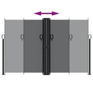 Прибираща се странична тента, черна, 160x1200 см