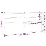 Метална резервна табла за легло, черна, 200 см