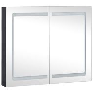 LED шкаф с огледало за баня, 80x12,2x68 см