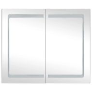 LED шкаф с огледало за баня, 80x12,2x68 см
