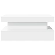 Маса за кафе с LED осветление, бяла, 90x50x40 см