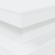 Маса за кафе с LED осветление, бяла, 90x50x40 см