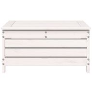 Градинска табуретка с възглавница, бяла, борова дървесина масив