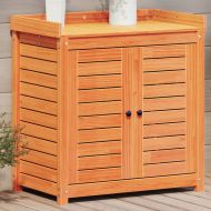 Маса за разсаждане с рафтове кафява 82,5x50x86,5 см бор масив