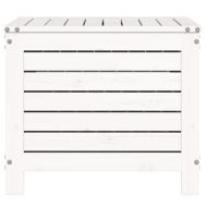 Градинска табуретка, бяла, 62x63,5x53,5 см, бор масив