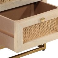 Нощно шкафче, 40x30x50 см, мангово дърво масив и желязо