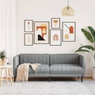 Диван, 3-местен, светлосив, плат