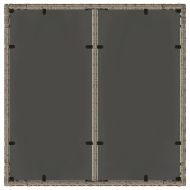 Градинска маса със стъклен плот сива 90x90x75 см полиратан