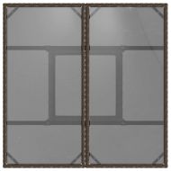 Градинска маса със стъклен плот кафява 80x80x75 см полиратан