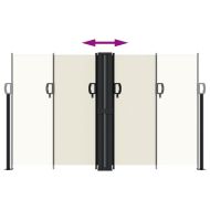 Прибираща се странична тента, кремава, 140x1200 см