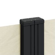 Прибираща се странична тента, кремава, 140x1200 см