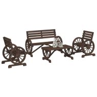 Градински лаундж комплект, 4 части, масивно чамово дърво