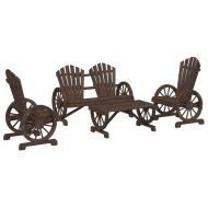 Градински лаундж комплект, 4 части, масивно чамово дърво