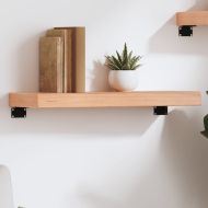 Стенен рафт светлокафяв 60x20x6 см обработен масивен дъб