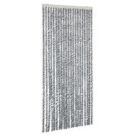 Ресни за врата против мухи, черно и бяло, 100x200 см, шенил