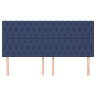 Табла за легло, синя, 200x7x118/128 см, плат