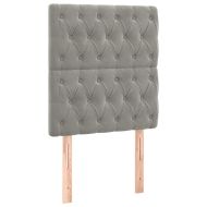 Боксспринг легло с матрак, светлосиво, 80x200 см, кадифе