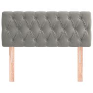 Горна табла за легло, светлосива, 100x7x78/88 см кадифе