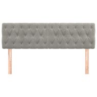 Горни табли за легло, 2 бр, светлосива, 72x7x78/88 см, кадифе