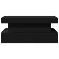 Маса за кафе с LED осветление, черна, 90x50x40 см