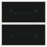 Градинска маса със стъклен плот бяла 80x80x75 см полиратан