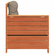 Градинско кресло с подлакътник с възглавница восъчнокафяв бор