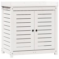 Маса за разсаждане с рафтове, бяла, 82,5x50x86,5 см, бор масив