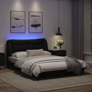 Рамка за легло с LED без матрак Hvar черна 140x190 см