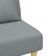 2-местно канапе с възглавници и табуретка, светлосиво, текстил