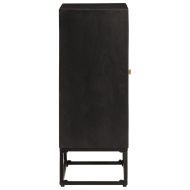 Бюфет, черен, 55x30x76 см, мангово дърво масив и желязо