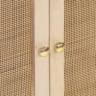 Бюфет, черен, 55x30x76 см, мангово дърво масив и желязо