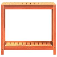 Маса за разсаждане с рафт восъчнокафяв 82,5x50x75 см бор масив