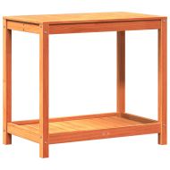 Маса за разсаждане с рафт восъчнокафяв 82,5x50x75 см бор масив
