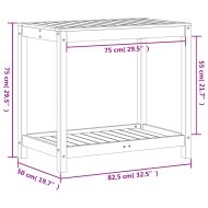 Маса за разсаждане с рафт восъчнокафяв 82,5x50x75 см бор масив