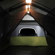 Семейна палатка с LED 9-местна светлосиня бързо освобождаване