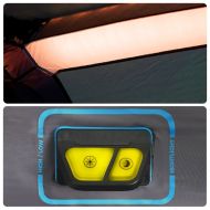 Семейна палатка с LED 9-местна светлосиня бързо освобождаване