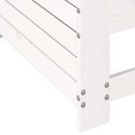 Градинско кресло с подлакътник с възглавница, бяла, бор масив