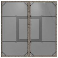 Градинска маса със стъклен плот сива 80x80x75 см полиратан