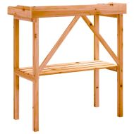 Маса за разсаждане с рафт кафява 78x38x82,5 см масивна ела