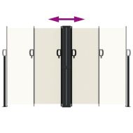 Прибираща се странична тента, кремава, 160x1200 см