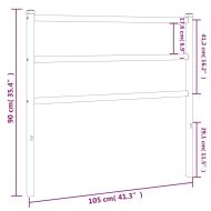 Метална резервна табла за легло, черна, 100 см