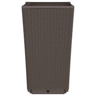 Градински кашпи, 4 бр, кафяви, 32,5x32,5x57 см, PP