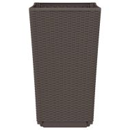 Градински кашпи, 4 бр, кафяви, 32,5x32,5x57 см, PP