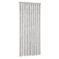 Ресни за врата против мухи, светлосиво и бяло, 90x200 см, шенил