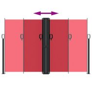 Прибираща се странична тента, червена, 160x1200 см